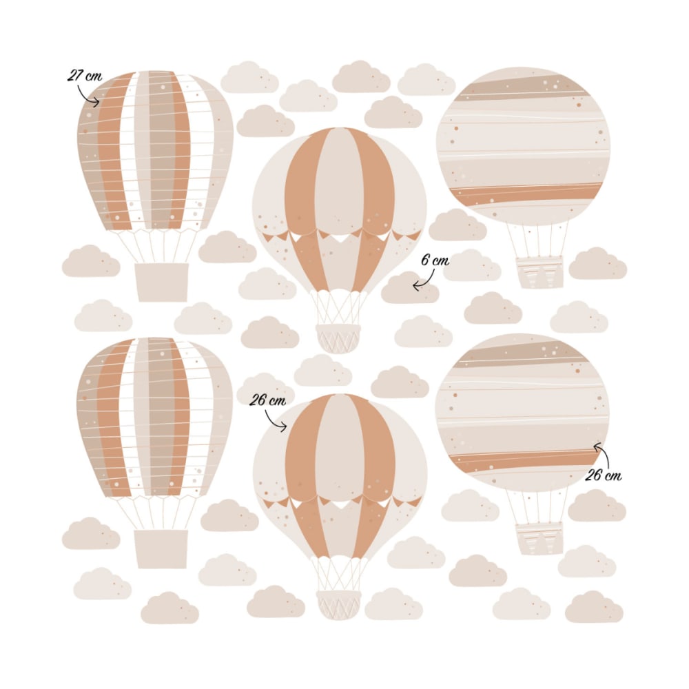 Vinylaufkleber Heißluftballons braun - Maisons Du Monde