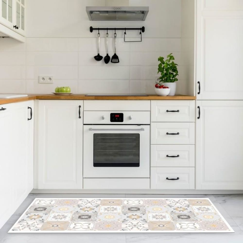 Tapis en vinyle carreaux vintage gris 48x198 cm — vue 3