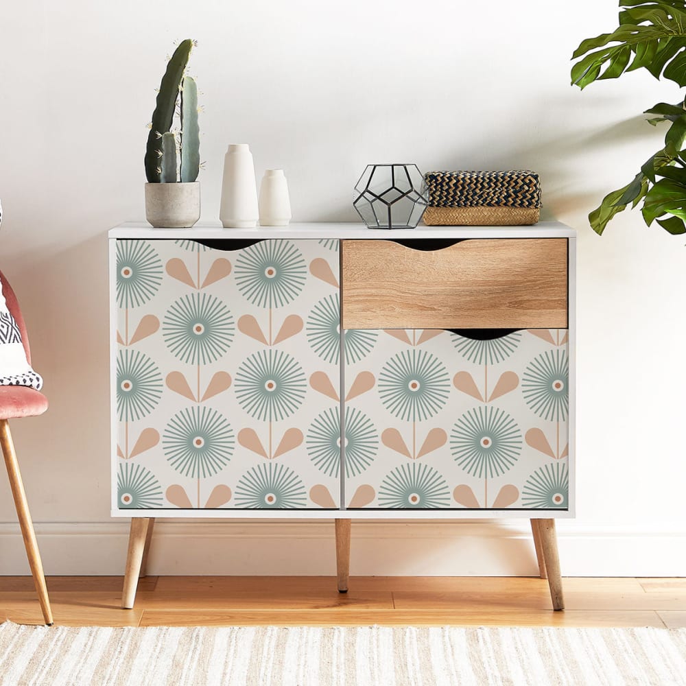Papier peint vinyle adhésif tournesols multicolore 50x300 cm — vue 3