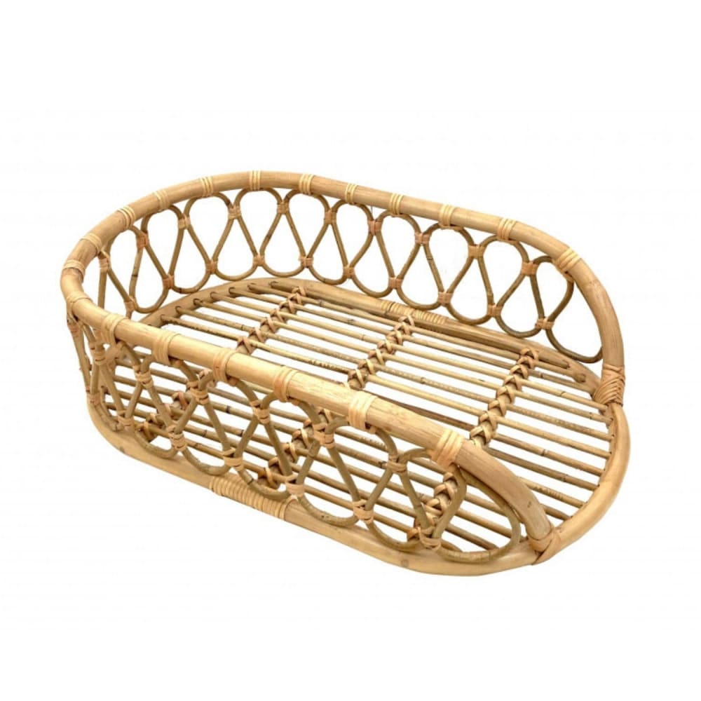 Panier à langer avec matelas rotin naturel 20 x 70 cm