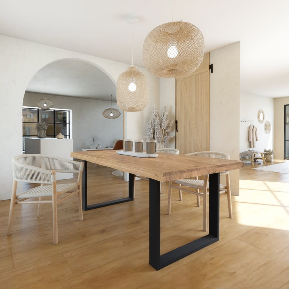 Table à manger en chêne massif 10 personnes L200