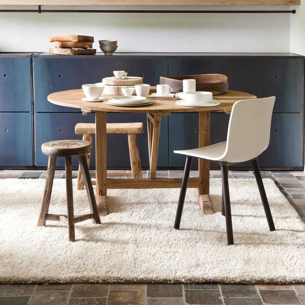 Tapis en laine et en polypropylène crème 160 x 230 cm