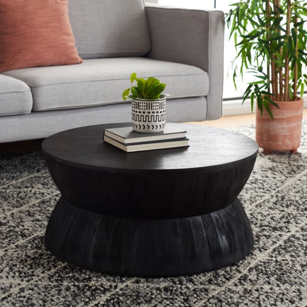 Couchtische aus Bayur Holz & Mdf Okume, Schwarz - Maisons Du