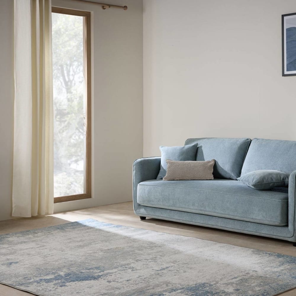 Tapis en laine gris/bleu 200 x 300 cm — vue 3
