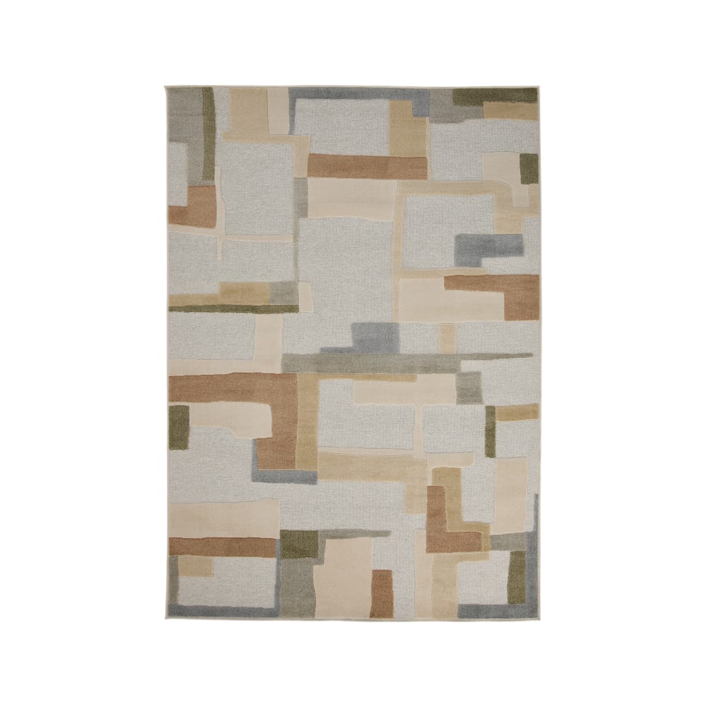 Tapis en polyester recyclé multicolore 135 x 195 cm