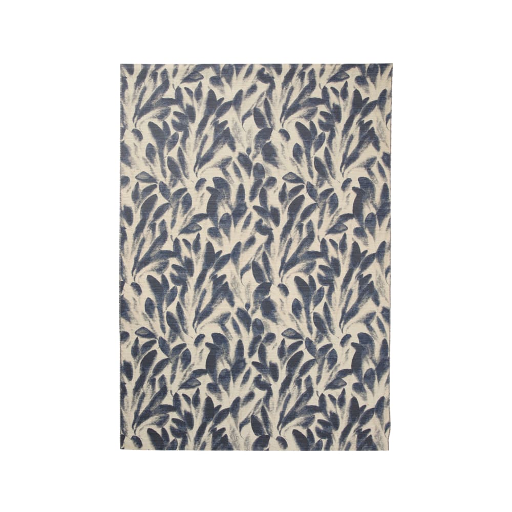 Tapis en laine motif plantin ecru/bleu 170 x 240 cm