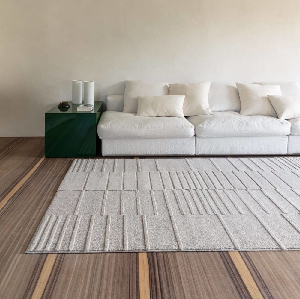 Tapis en laine rectangulaire gris 200 x 300 cm — vue 3