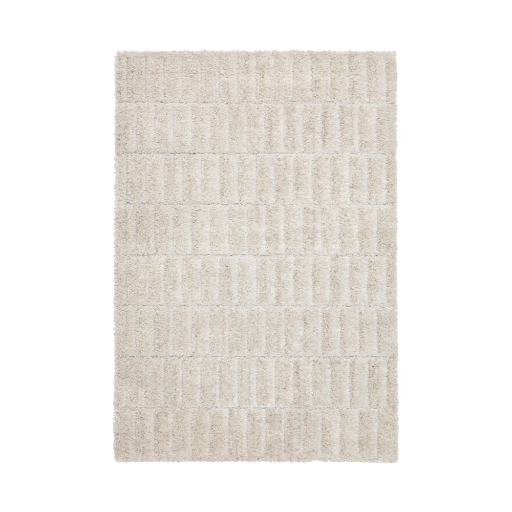 Tapis en laine et en décolan beige 160 x 230 cm