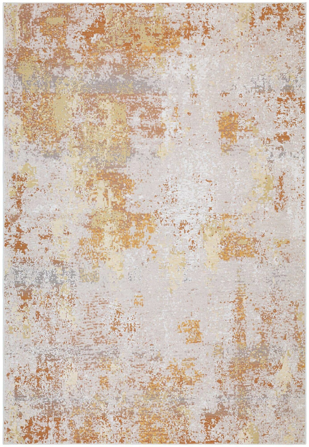 Tapis en coton et en laine ocre 125 x 180 cm