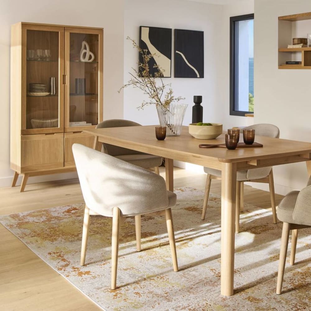 Tapis en coton et en laine ocre 125 x 180 cm