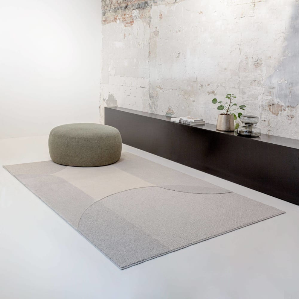 Tapis en laine gris et beige 160 x 230 cm — vue 3