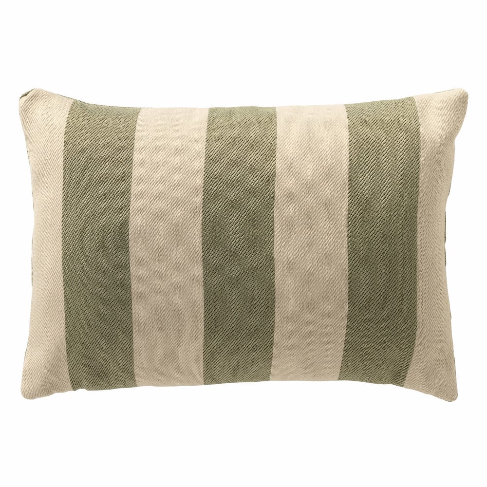 Coussin rayé vert 40x60 cm