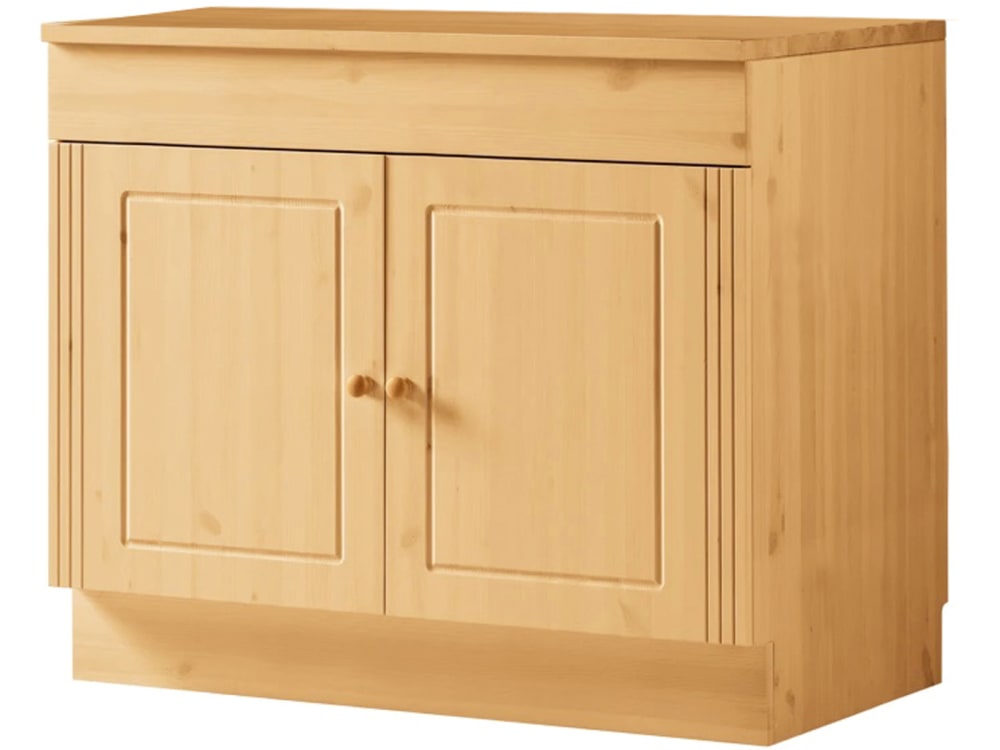 Loft24 Waschbeckenunterschrank mit 2 Türen aus Kiefer Braun Holz