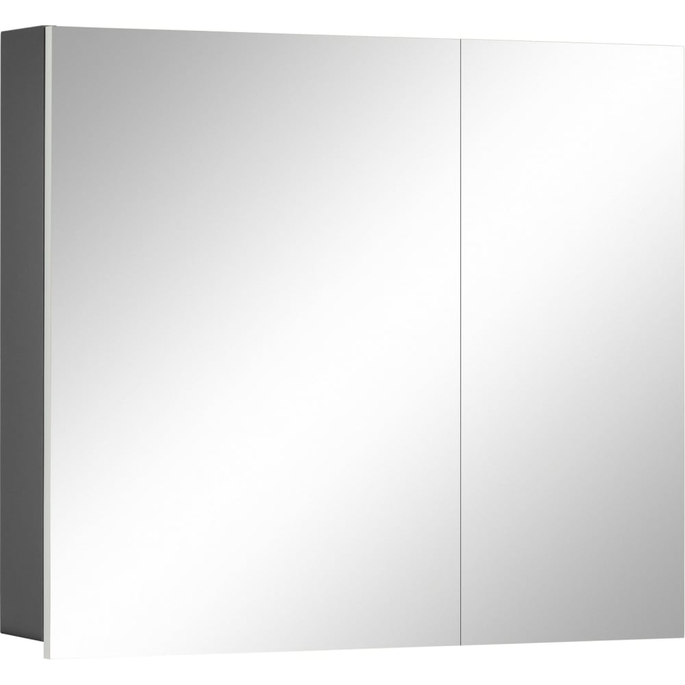 Armoire murale de salle de bain avec miroir effet bois anthracite