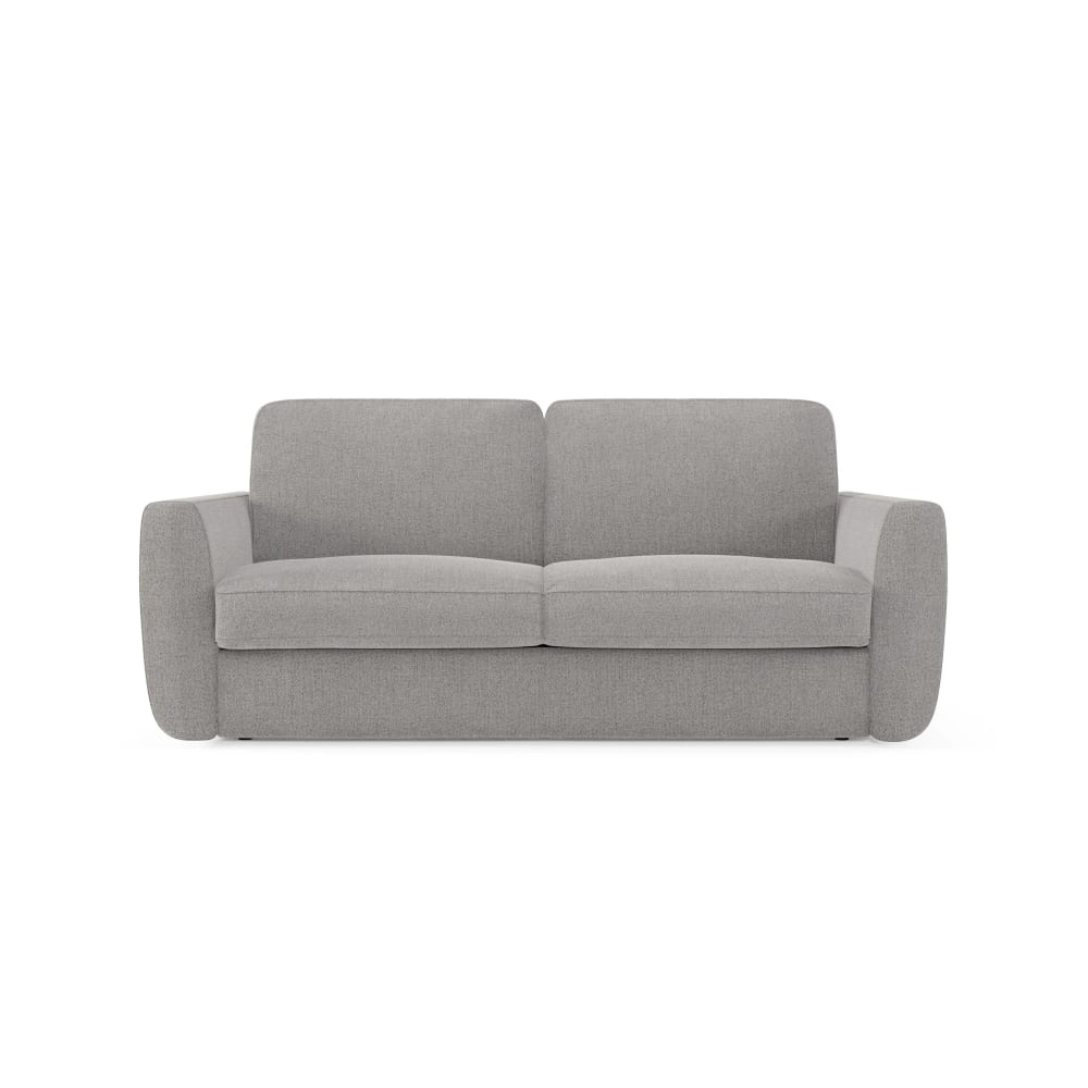 Canapé convertible déhoussable et matelas H18 cm 202 cm gris
