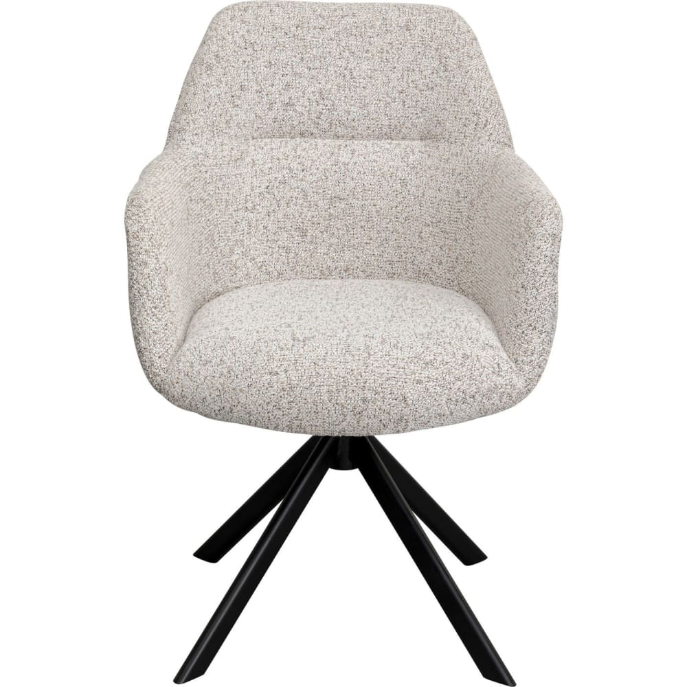 Chaise avec accoudoirs pivotante en polyester mélangé et acier noir Chaise avec accoudoirs pivotante en polyester mélangé et acier noir