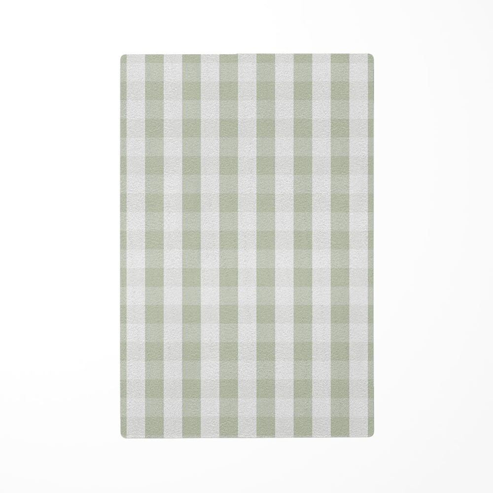 Tapis de jeu enfant  vichy sauge clair 85x130cm