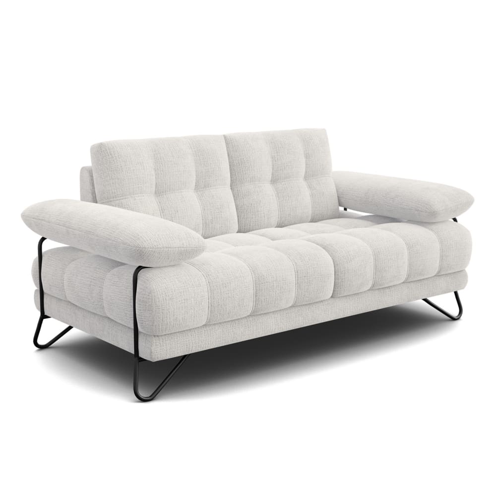 Canapé 2 places, tissu crème