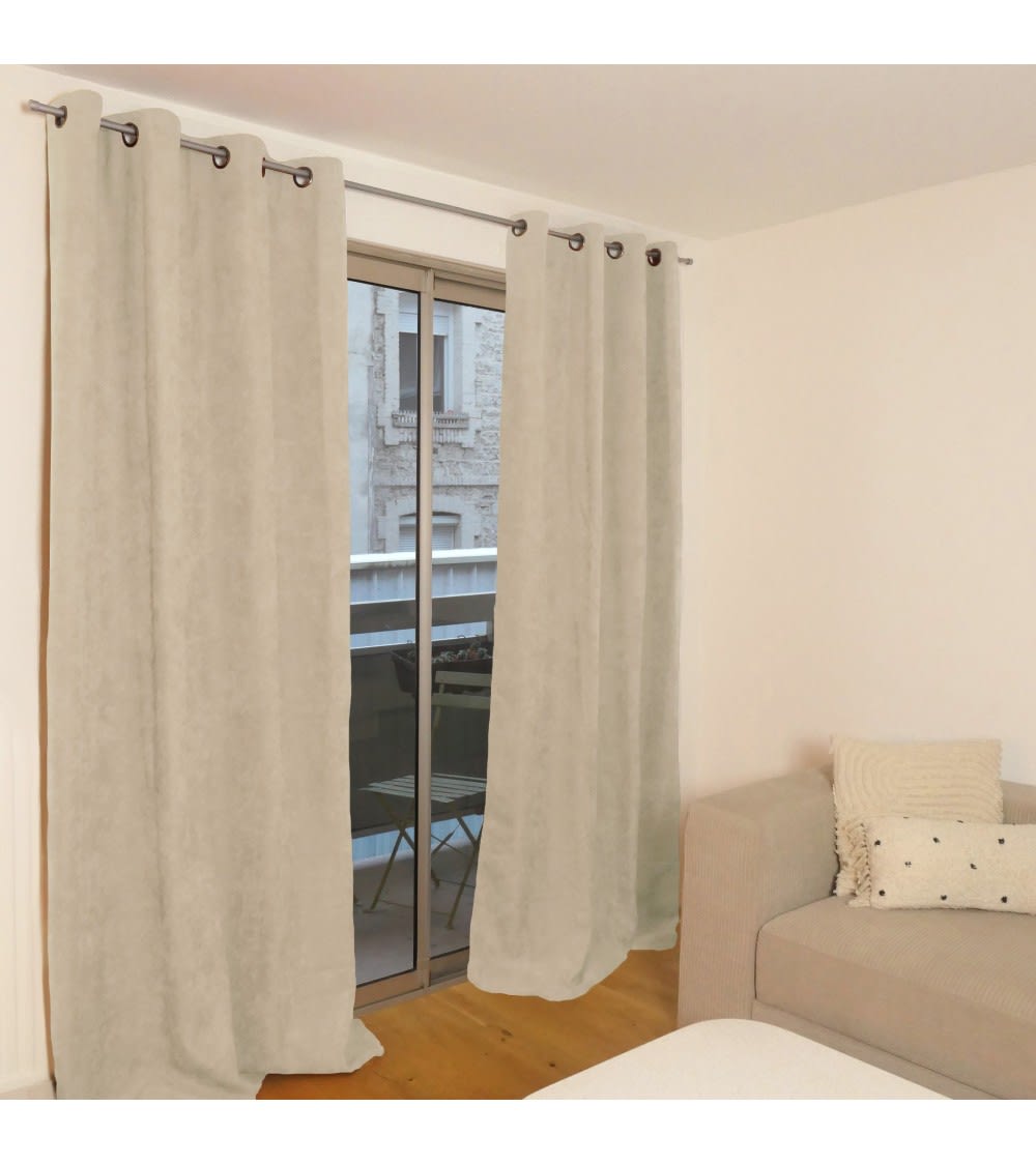 Rideau thermique occultant jacquard lin 140x250 cm