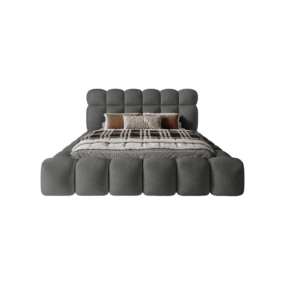 Lit rembourré en tissu - anthracite