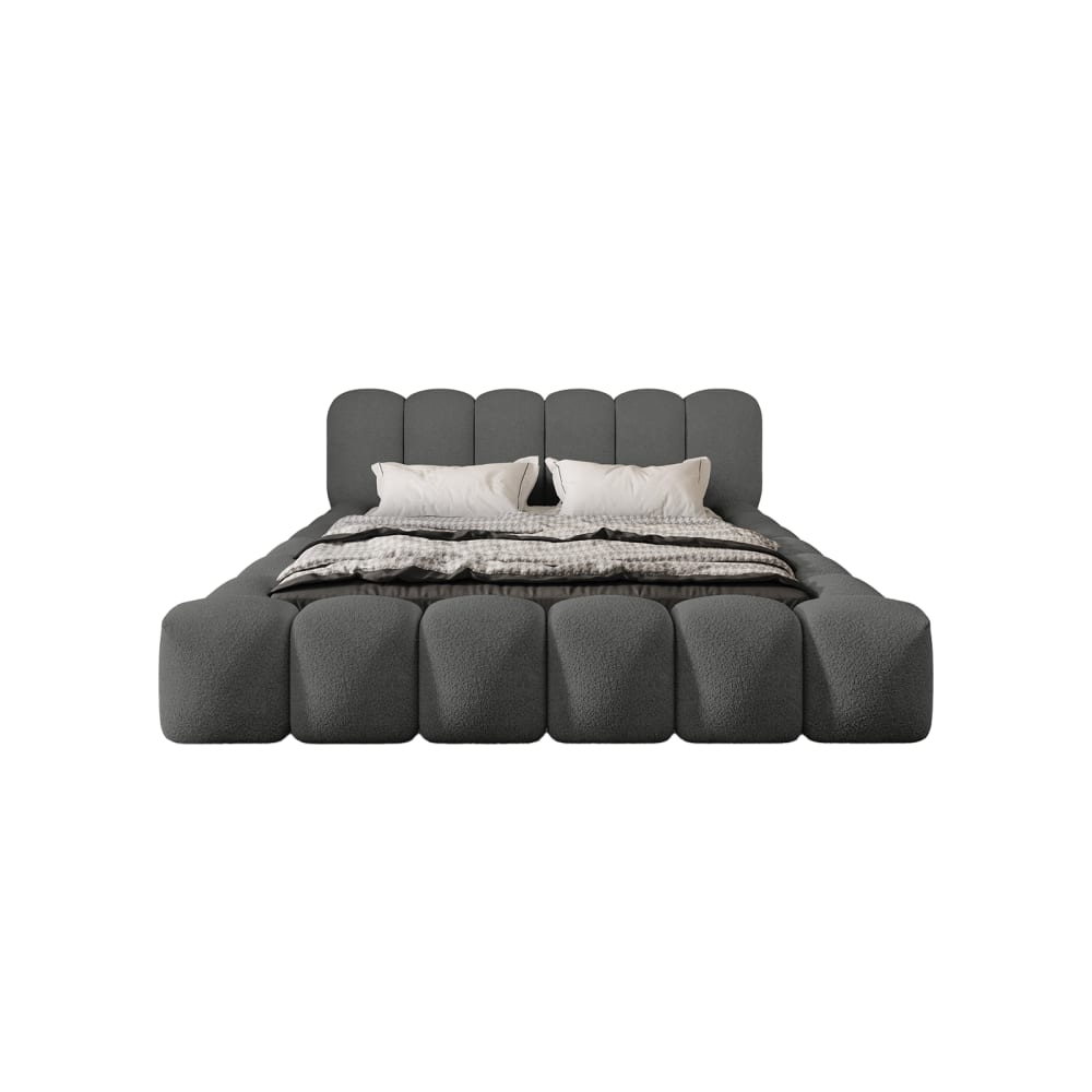 Lit rembourré en tissu - anthracite