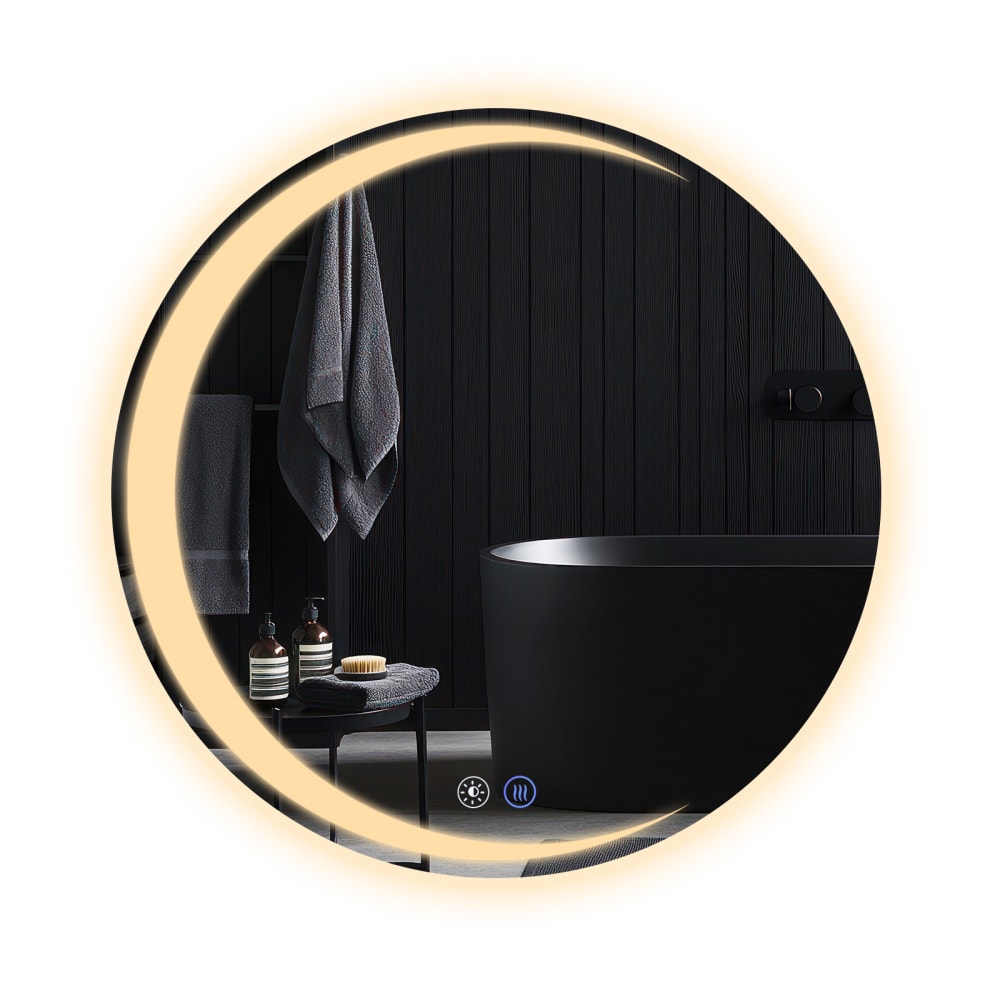 Nettlife Langenbach - Badspiegel mit Beleuchtung aus Glas, Weiß, L 80 cm style modern Weiß Glas