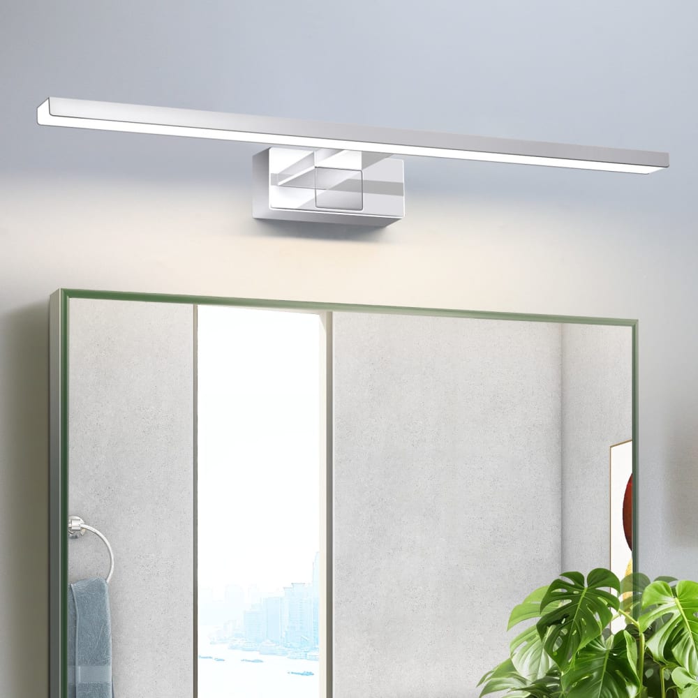 Bergisch - applique murale led en métal, argent, l 60 cm — vue 3