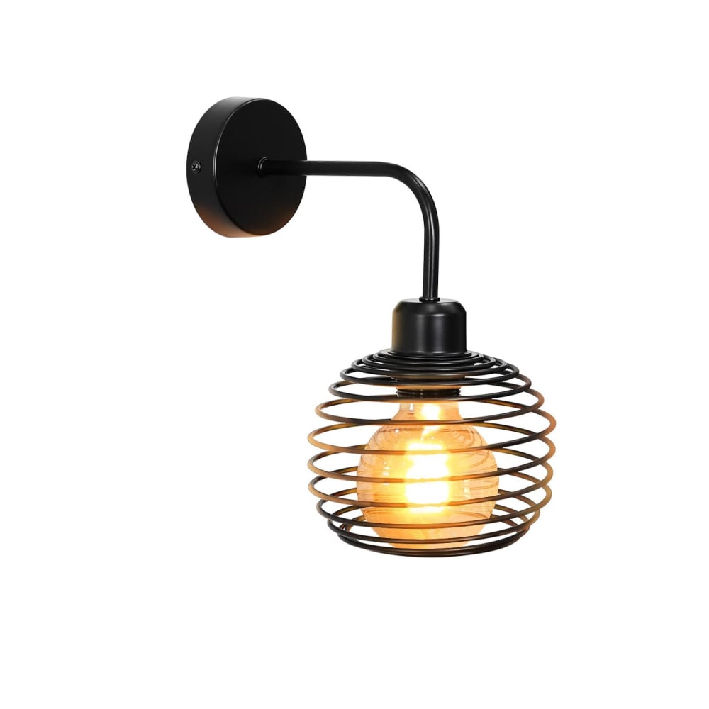 Nettlife Laycock - Wandleuchte aus Metall, Schwarz, L 23 cm, E27, max. 40 W style modern Schwarz Metall