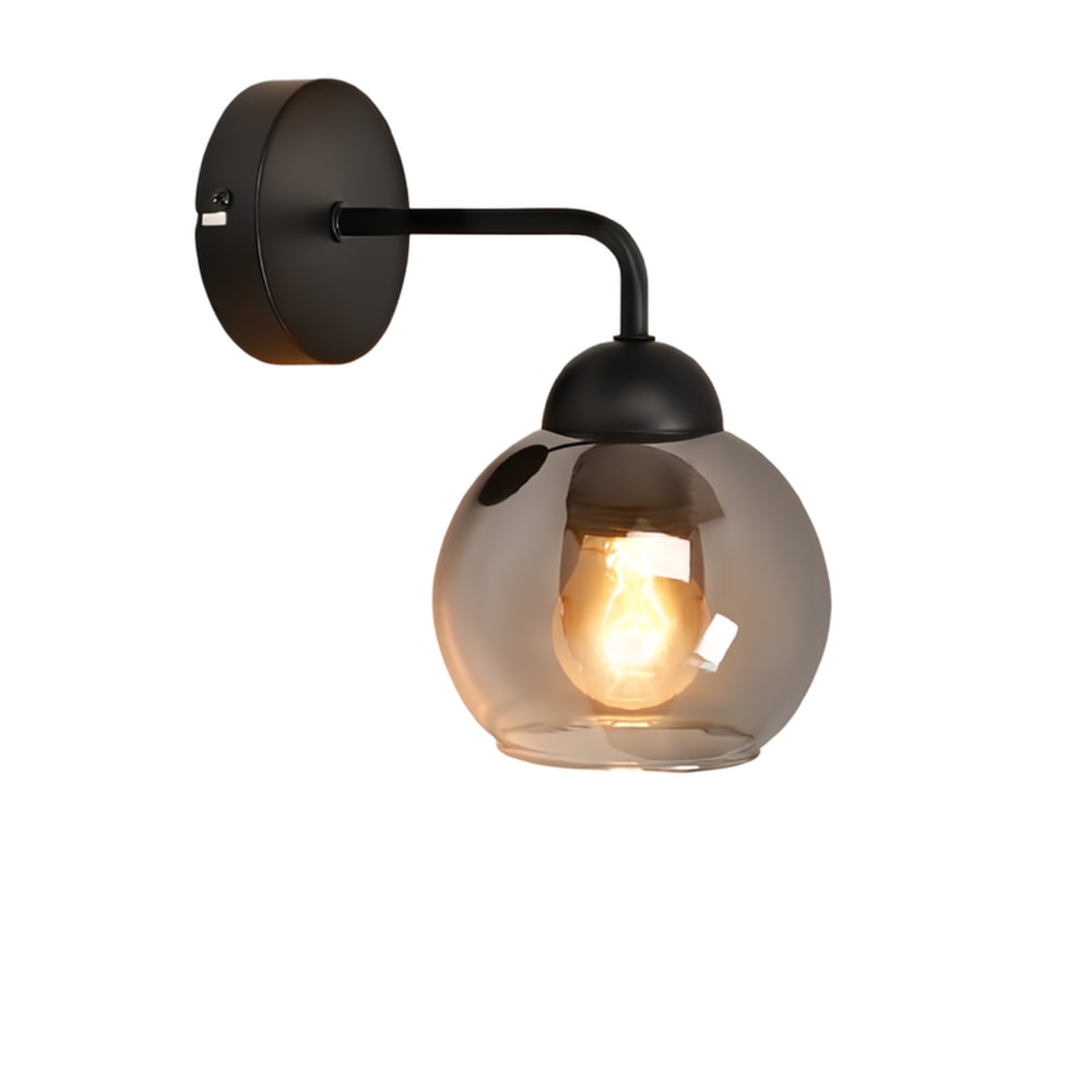 Refvik - applique murale en métal, noir, l 22 cm, e27