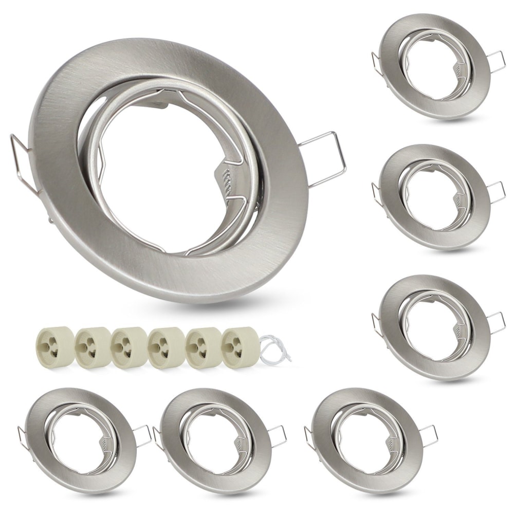 Bremen - Einbaustrahler aus Metall, Silber, 9 cm, GU10, max. 25 W