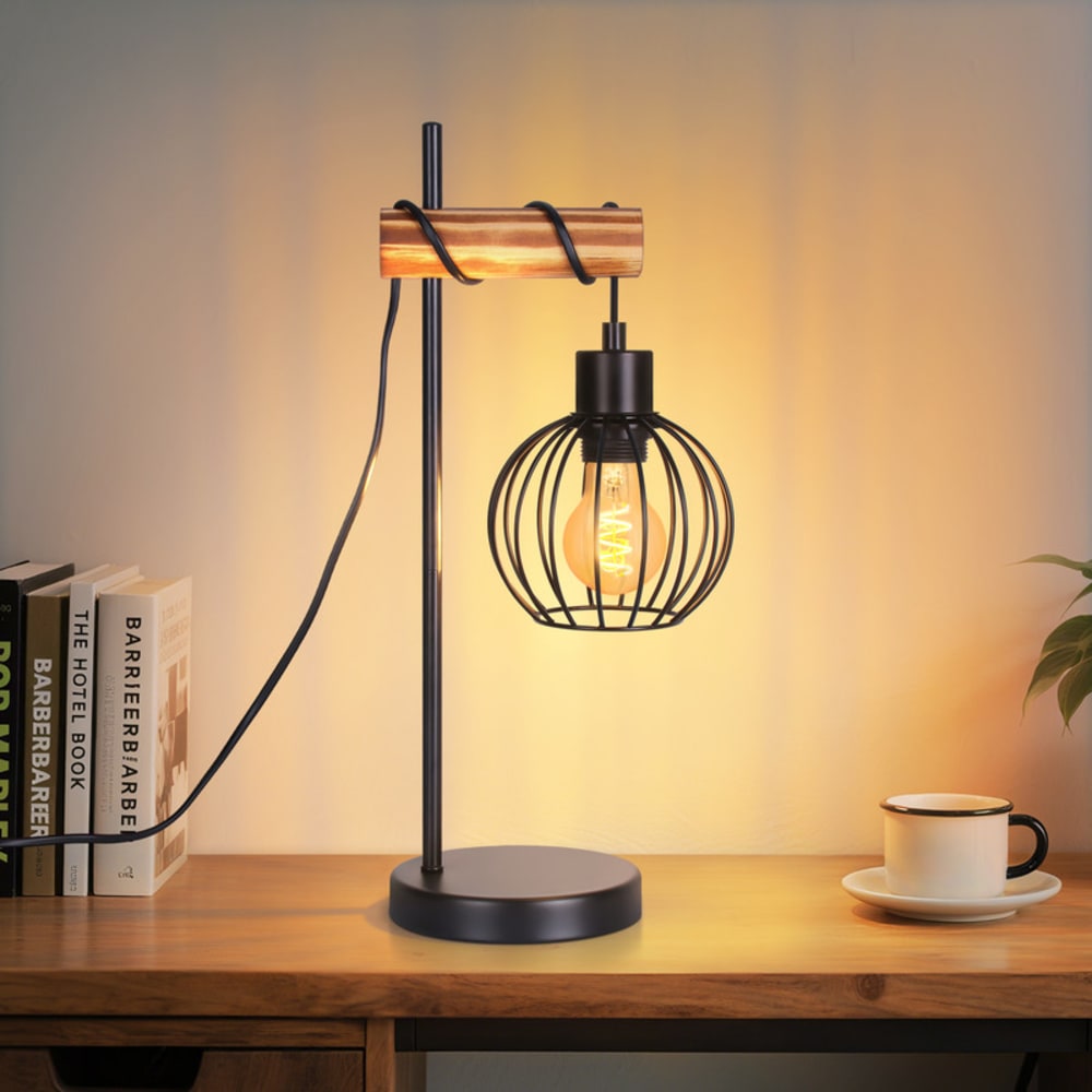 Dodge - lampe de table en métal, coloris noir, l 20 cm, max. 25 w — vue 3