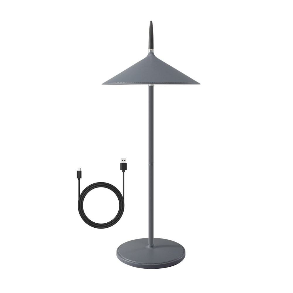 Nettlife Letizia - LED-Tischleuchte aus Kunststoff, Grau, 16 cm, max. 6 W style modern Grau Pvc - Polyvinlychlorid
