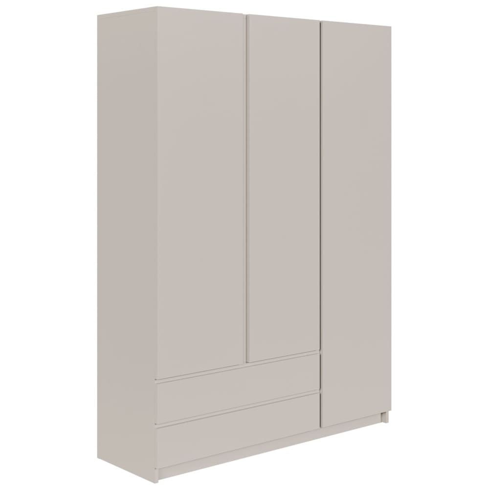 Armoire avec 3 portes et 2 tiroirs, gris cachemire, 150 cm