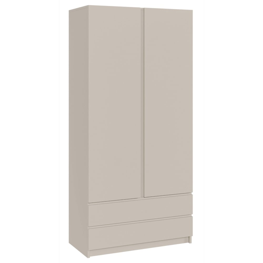 Armoire avec 2 portes et 2 tiroirs, gris cachemire, 100 cm