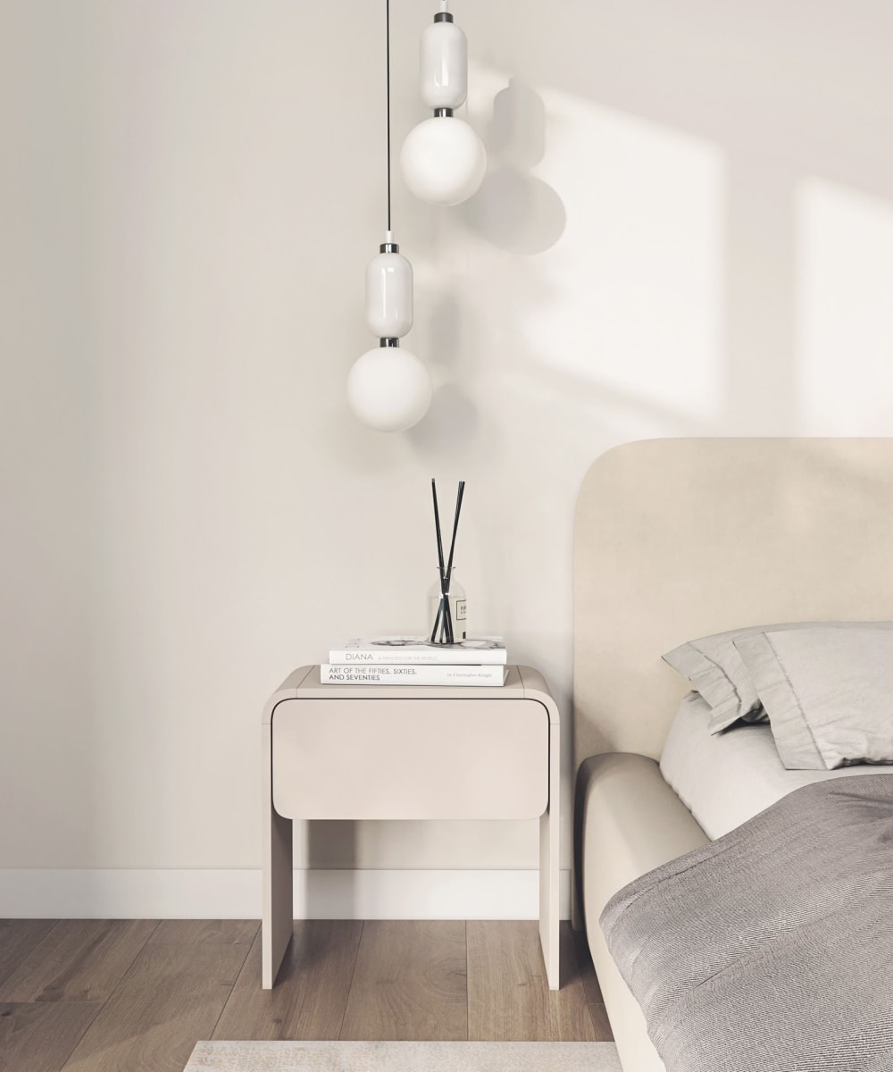 Nachttisch mit Schublade, Kaschmirgrau, 50 cm - Maisons Du Monde