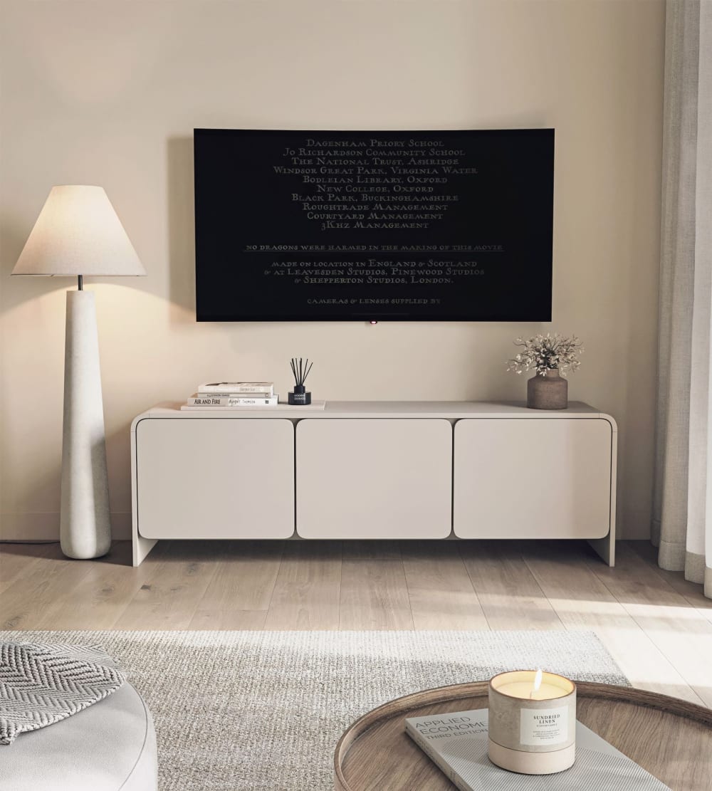 Meuble tv 3 portes, gris cachemire, 156 cm