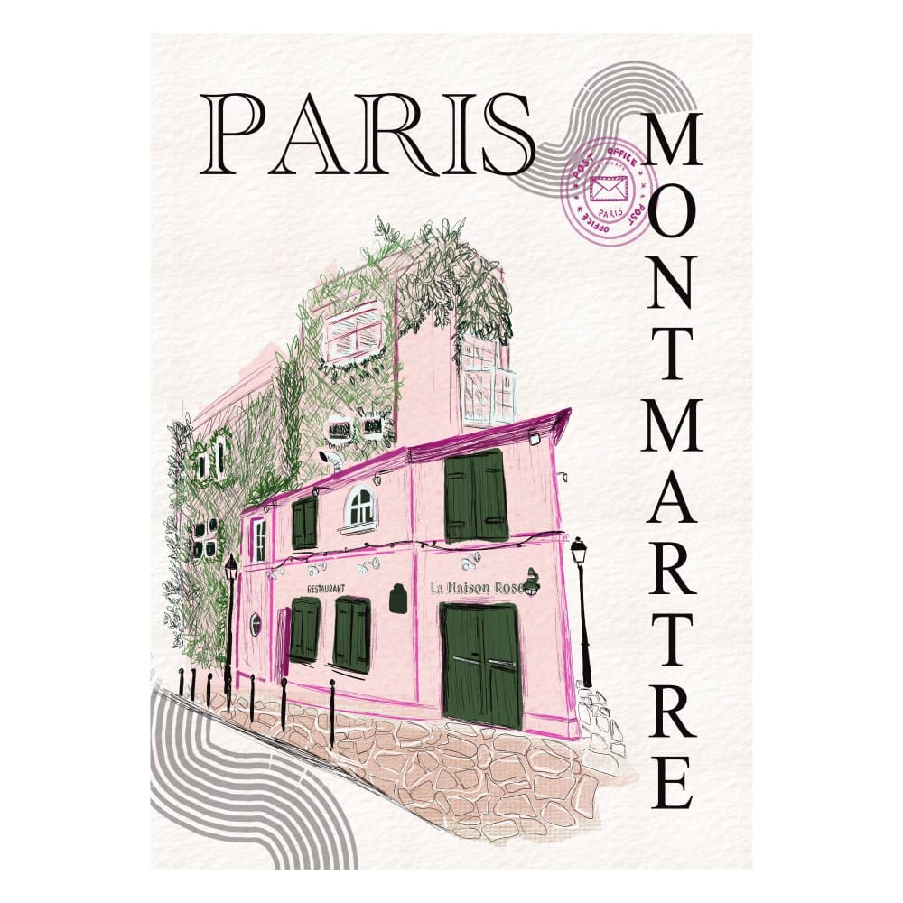 Affiche ''La maison rose Paris'' sans cadre - 50 x 70 cm