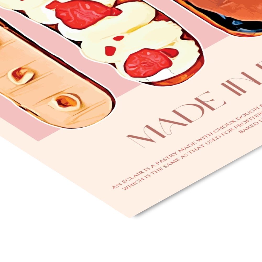 Affiche ''French Pastry Delight'' sans cadre - 70 x 100 cm