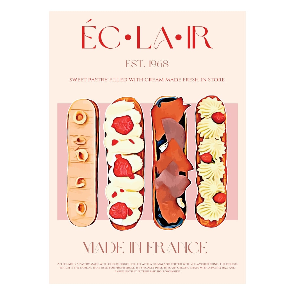 Affiche ''French Pastry Delight'' sans cadre - 30 x 40 cm