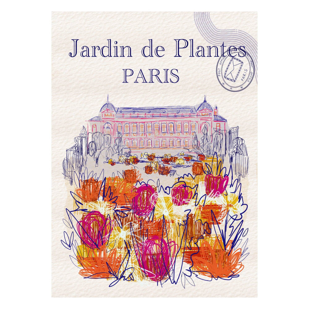 Affiche ''Jardin des Plantes paris'' sans cadre - 70 x 100 cm