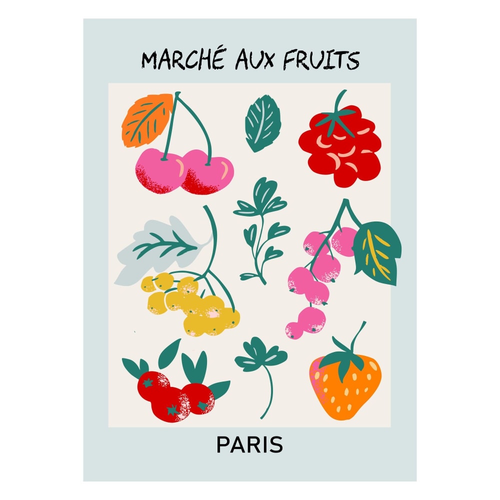 Affiche ''Fruit Market Paris'' sans cadre - 70 x 100 cm