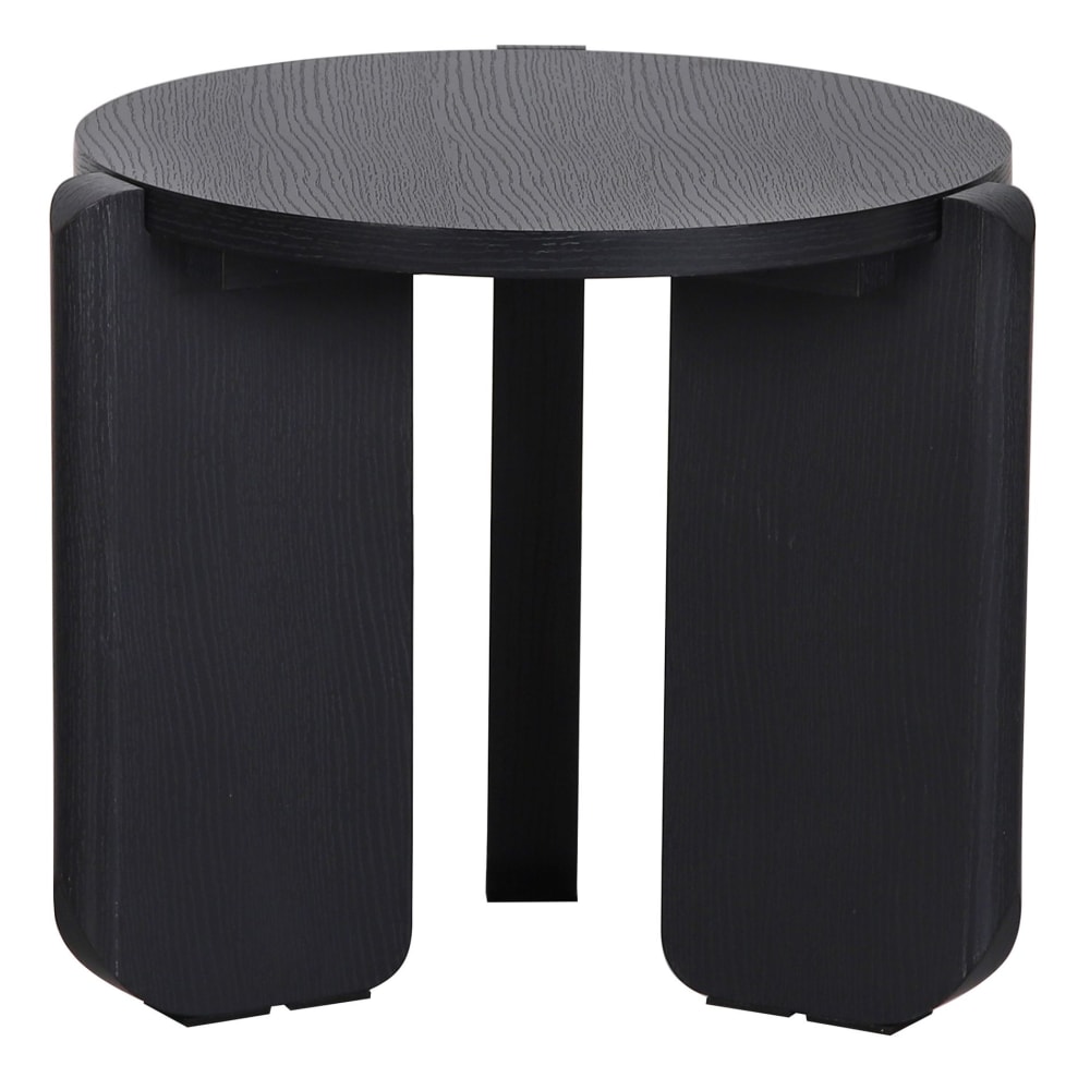 Table basse, Ø 50 cm, effet frêne gris noir