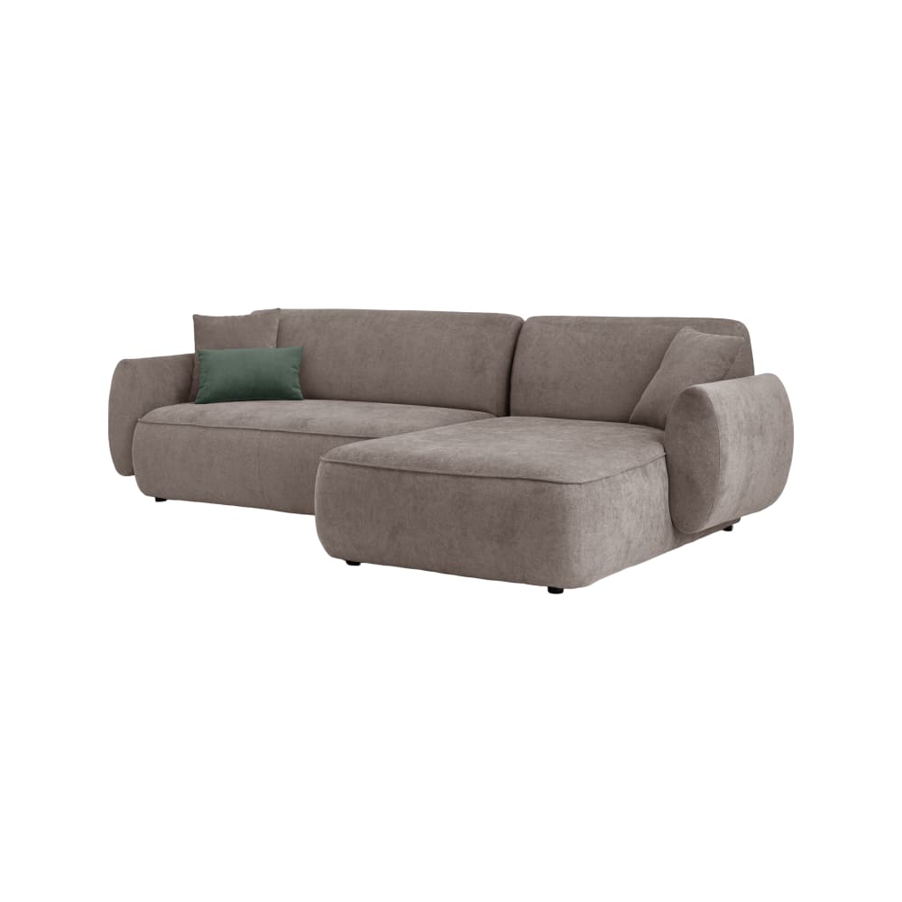 Canapé angle droit 5 places taupe