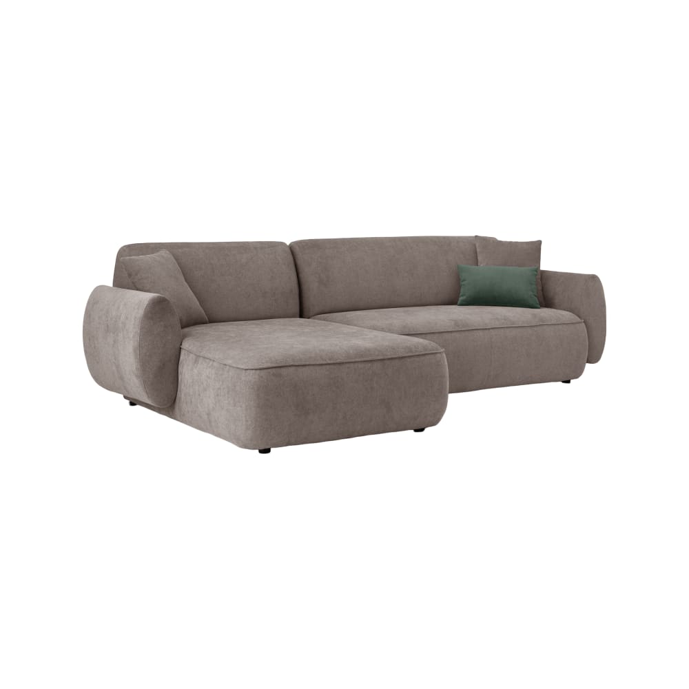 Canapé angle gauche 5 places taupe