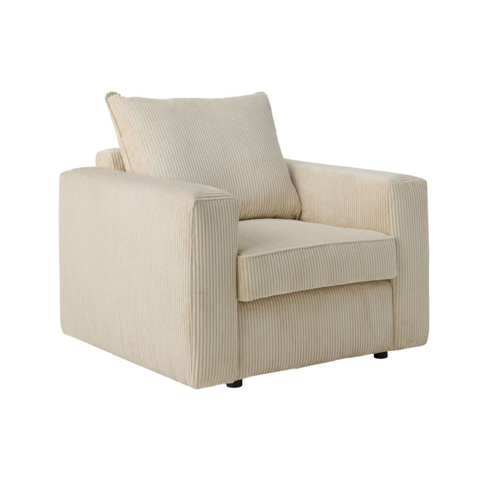 Fauteuil en velours côtelé beige — Beyit