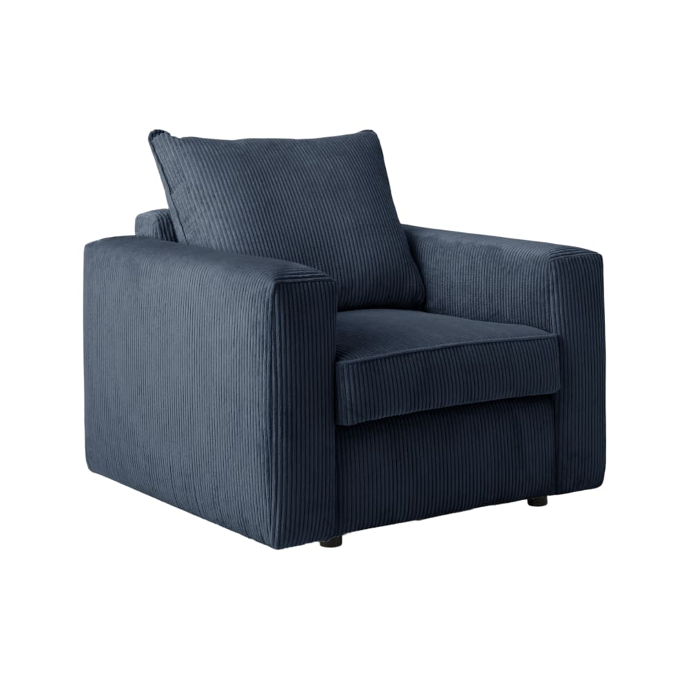 Fauteuil en velours côtelé bleu — Beyit