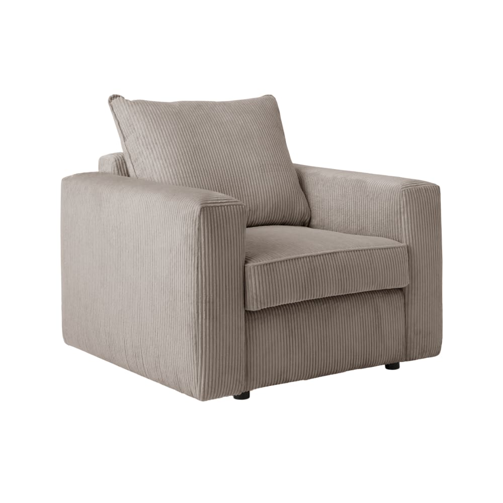 Fauteuil en velours côtelé taupe — Beyit