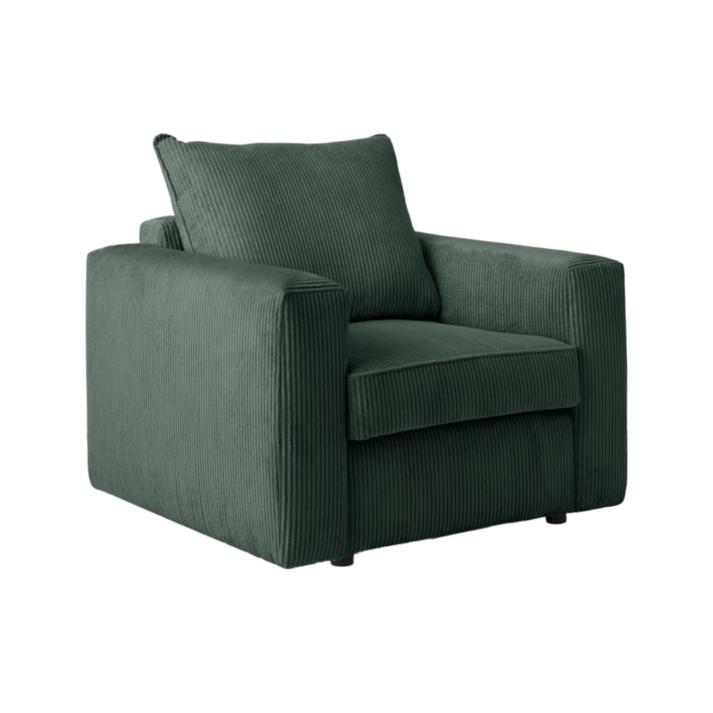 Fauteuil en velours côtelé vert