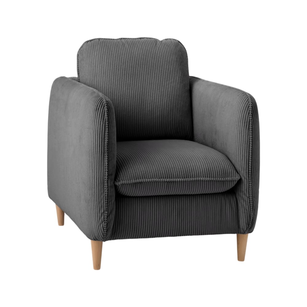 Fauteuil en velours côtelé gris — Beyit