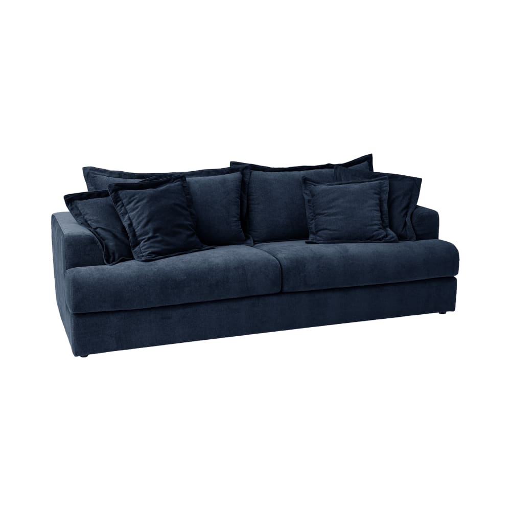 Canapé 3 places en tissu bleu